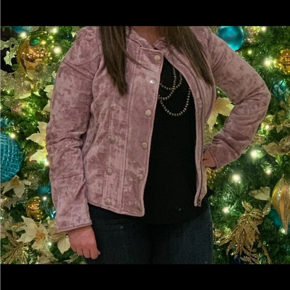 Pink Velvet Button-Up Jacket - Picture 4 of 4